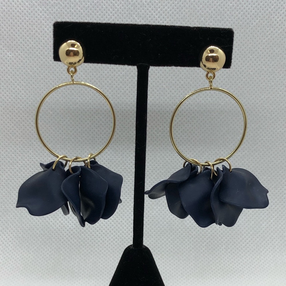 Flower Petal Dangles on Hoops